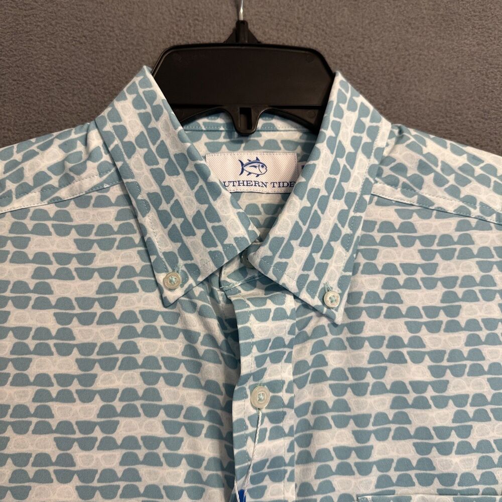 NWT Southern Tide Brrr Stay Shady Sport Shirt Mens Small Sunglasses Print $128